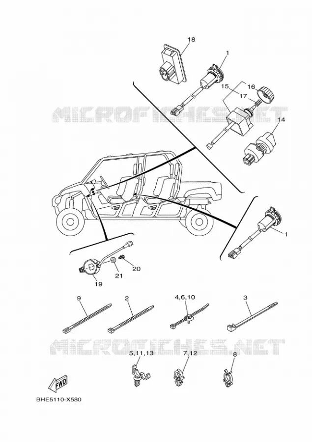 PARTIE ELECTRIQUE 2 Yamaha SIDE BY SIDE 700 2023 VIKING  YX70CPP / YXC700E