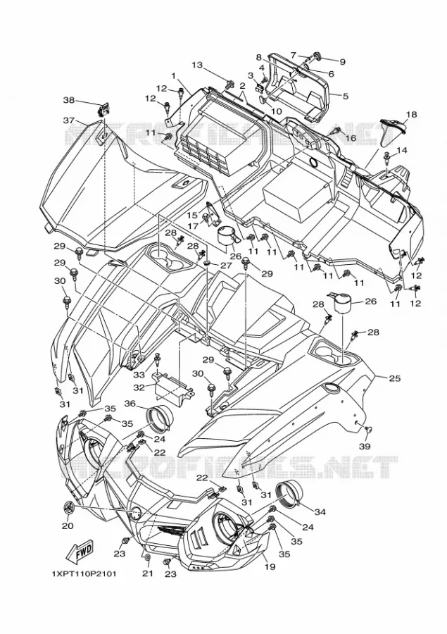 GARDE BOUE AVANT Yamaha SIDE BY SIDE 700 2023 VIKING  YX70MPSP / YXM700ES