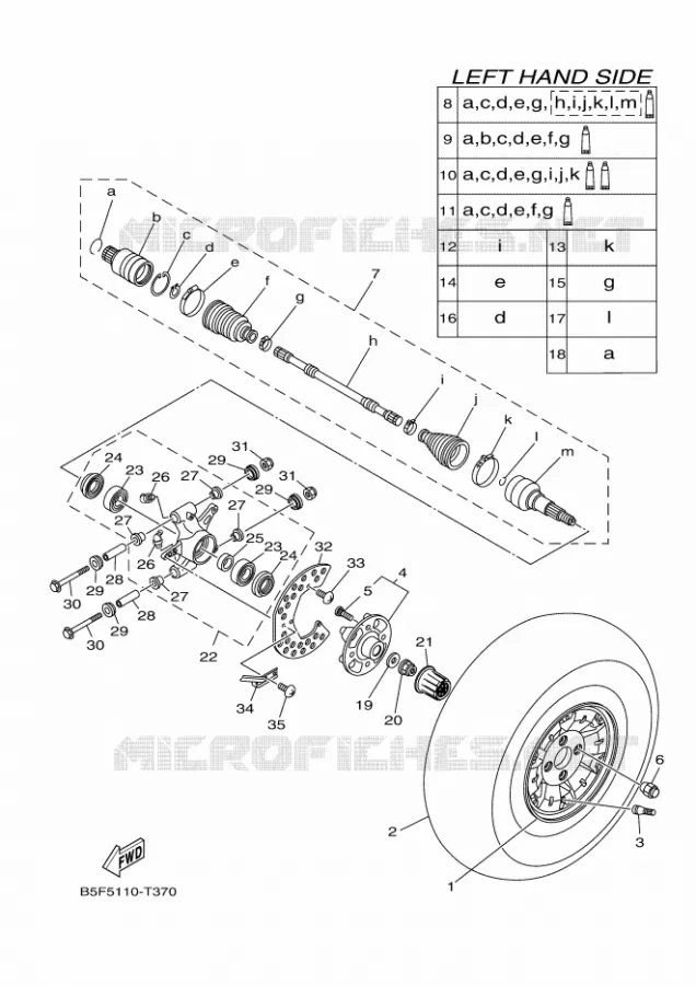 ROUE ARRIERE Yamaha SIDE BY SIDE 700 2023 VIKING  YX70MPSP / YXM700ES