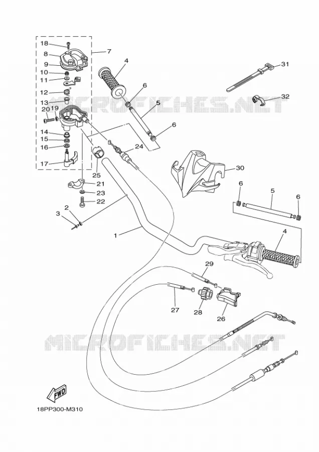 GUIDON ET CABLES Yamaha QUAD 450 2023 YFZ  YF45ZP