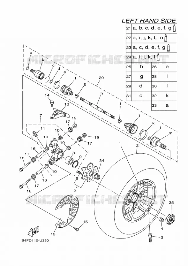 ROUE ARRIERE Yamaha QUAD 700 2023 GRIZZLY  YF70GPAP / YFM700FWAD