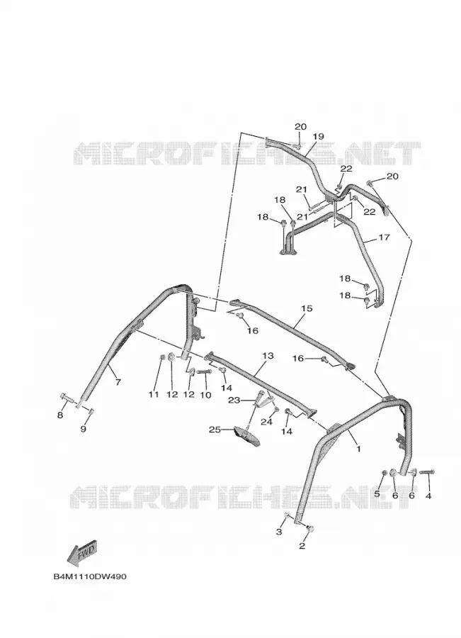 PARE CHOCS 2 Yamaha SIDE BY SIDE 850 2022 WOLVERINE  YX85EPSN / YXE850ENS