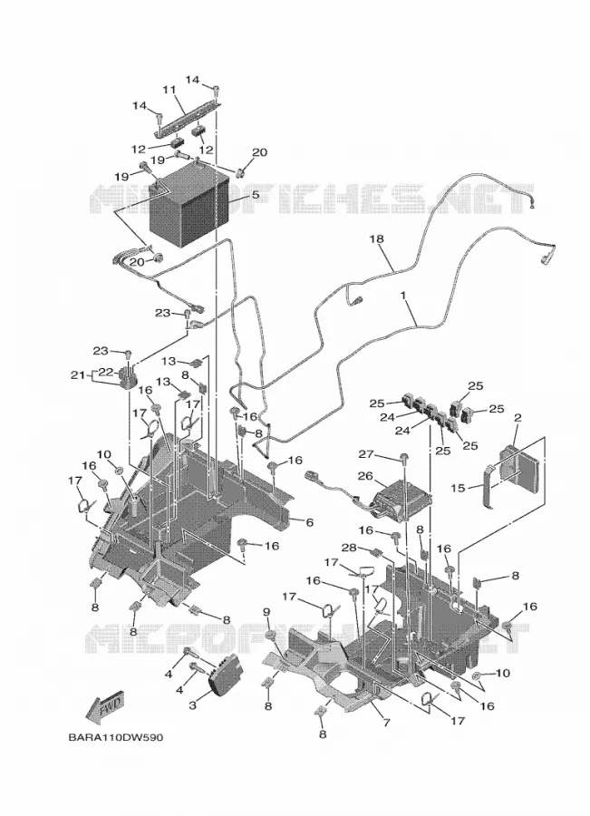 PARTIE ELECTRIQUE 2 Yamaha SIDE BY SIDE 850 2022 WOLVERINE  YX85FPSN / YXF850ES