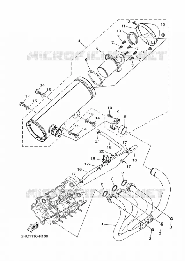 ECHAPPEMENT Yamaha SIDE BY SIDE 1000 2022 YXZ  YX10ZXPSN / YXZ1000ETS