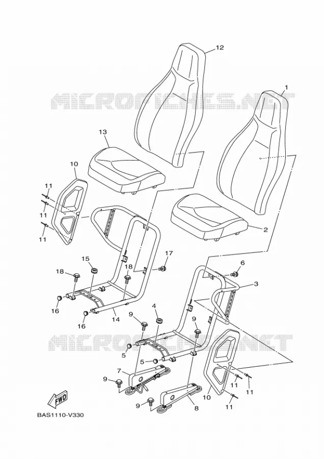 SELLE Yamaha SIDE BY SIDE 1000 2022 YXZ  YX10ZXPSN / YXZ1000ETS