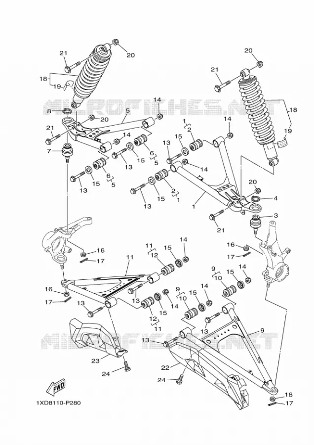 SUSPENSION / ROUE AVANT Yamaha SIDE BY SIDE 700 2022 VIKING  YX70MPSN / YXM700ES