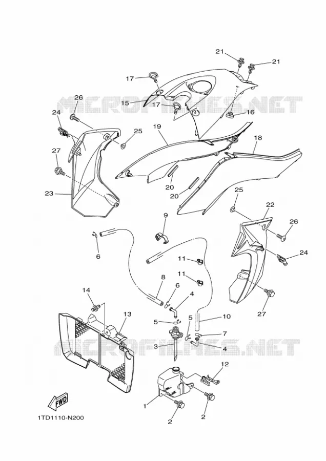 COUVERCLE LATERAL Yamaha QUAD 450 2022 YFZ  YF45ZN