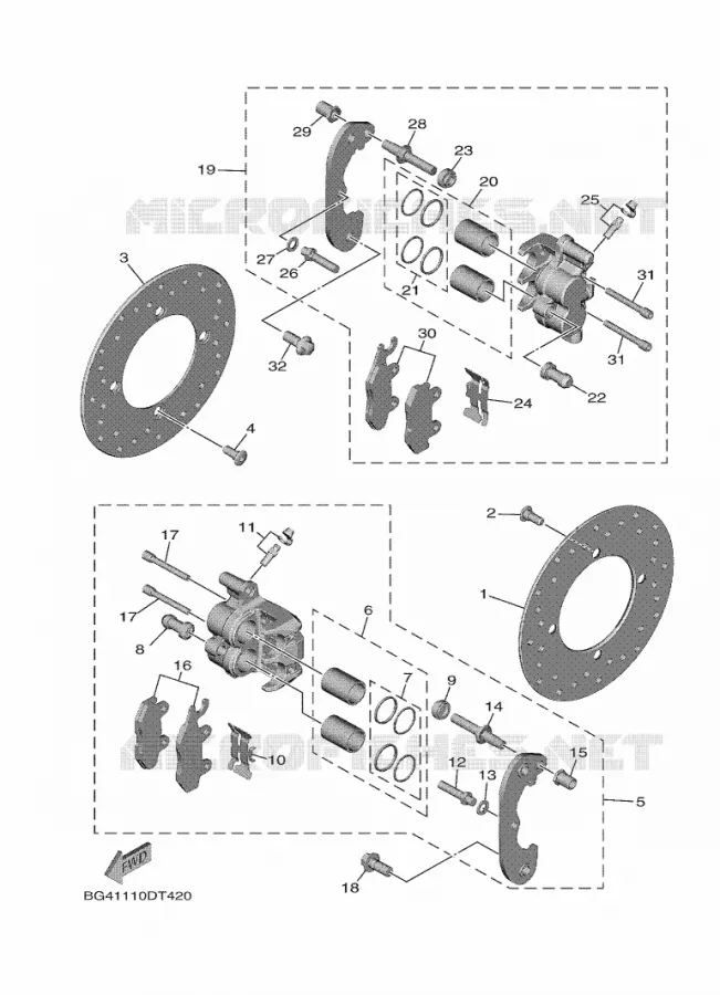 ETRIER DE FREIN ARRIERE Yamaha SIDE BY SIDE 850 2021 WOLVERINE  YX85EPSM / YXE850ENS