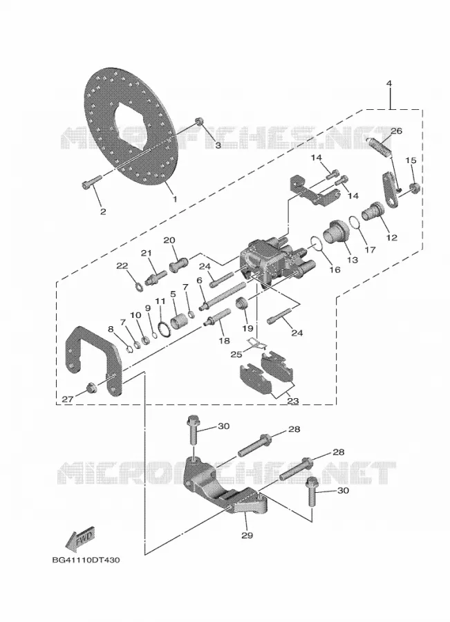 ETRIER DE FREIN ARRIERE 2 Yamaha SIDE BY SIDE 850 2021 WOLVERINE  YX85EPSM / YXE850ENS