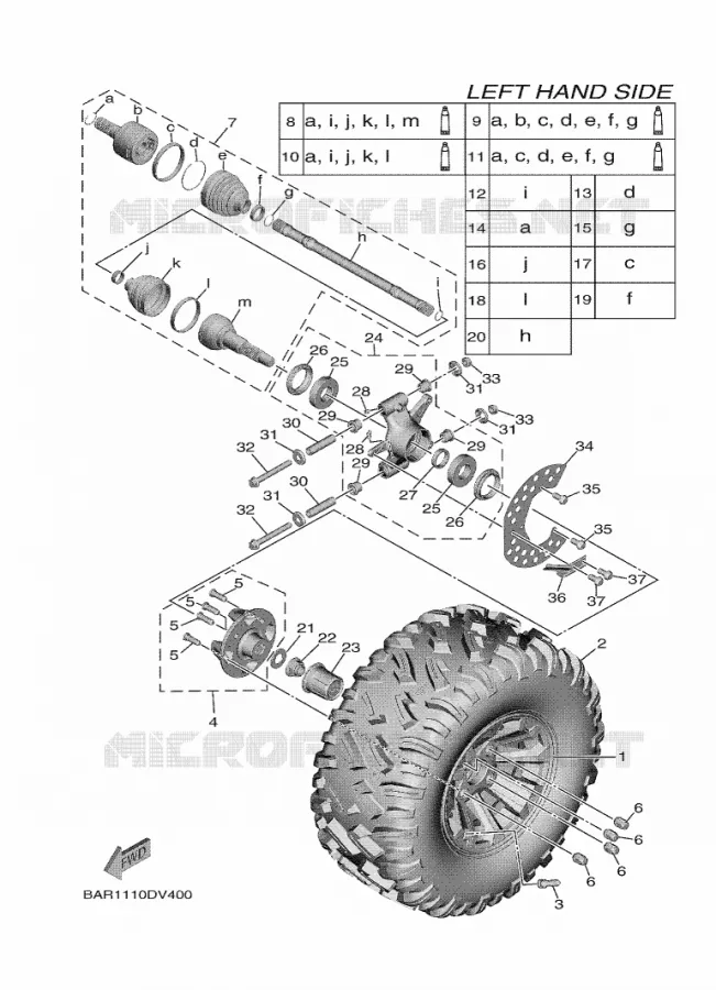 ROUE ARRIERE Yamaha SIDE BY SIDE 850 2021 WOLVERINE  YX85EPAM / YXE850EN