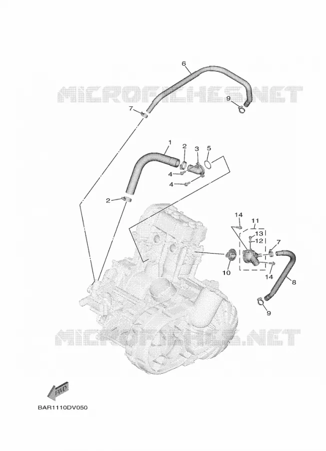 POMPE A EAU / DURITES Yamaha SIDE BY SIDE 850 2021 WOLVERINE  YX85FPSM / YXF850ES