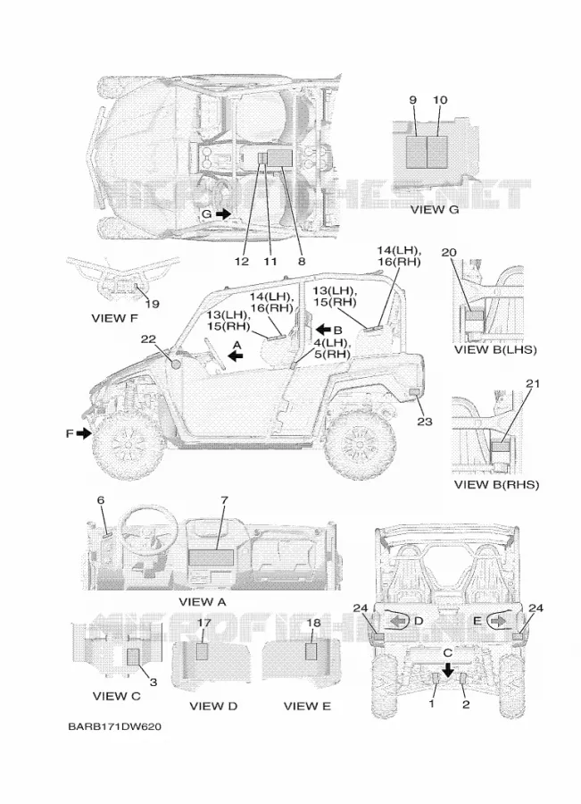 EMBLEME / ETIQUETTE 1 Yamaha SIDE BY SIDE 850 2021 WOLVERINE  YX85FPSM / YXF850ES