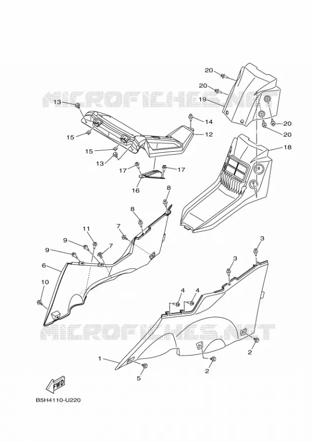 COUVERCLE LATERAL 2 Yamaha SIDE BY SIDE 1000 2021 YXZ  YX10ZXPSM / YXZ1000ETS