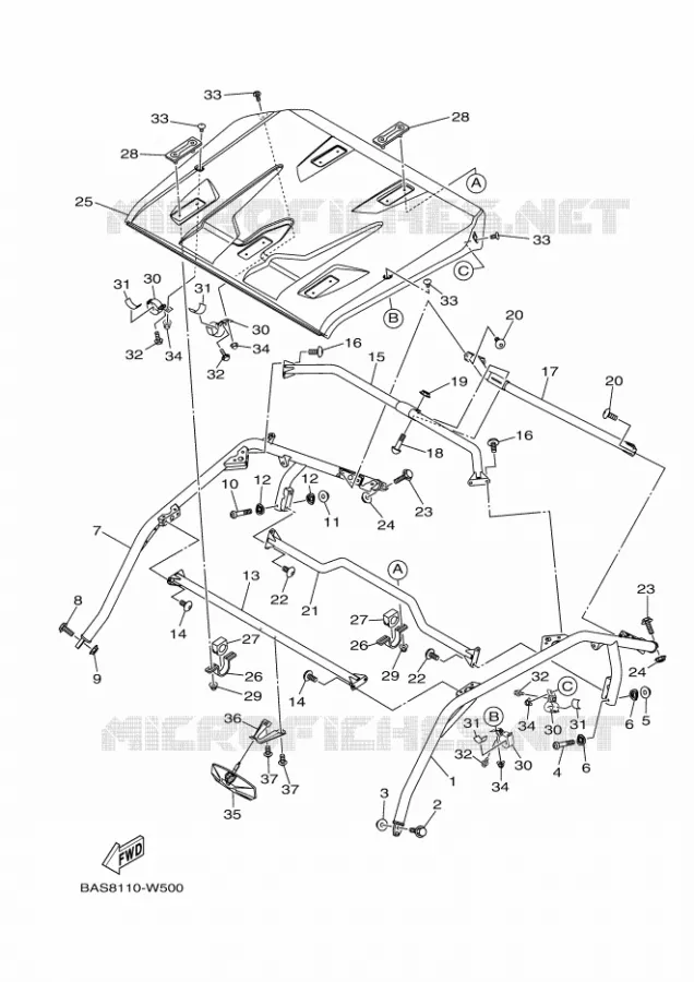 PARE CHOCS 2 Yamaha SIDE BY SIDE 1000 2021 YXZ  YX10ZXPSM / YXZ1000ETS
