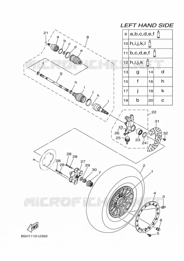ROUE AVANT Yamaha SIDE BY SIDE 1000 2021 YXZ  YX10ZXPSM / YXZ1000ETS