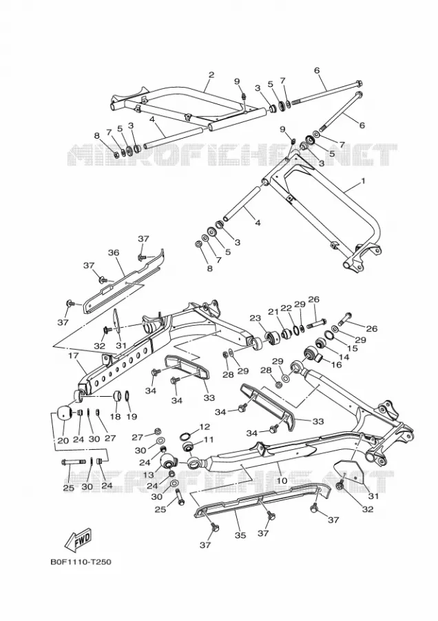BRAS ARRIERE Yamaha SIDE BY SIDE 1000 2021 YXZ  YX10ZXPSM / YXZ1000ETS