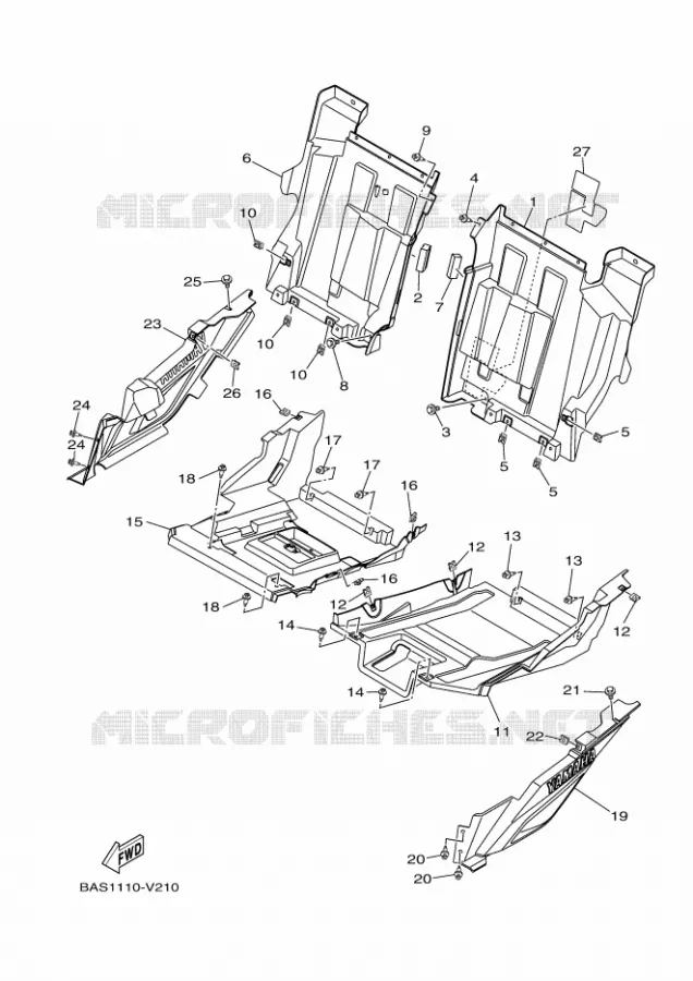 COUVERCLE LATERAL Yamaha SIDE BY SIDE 1000 2021 YXZ  YX10ZXPSM / YXZ1000ETS