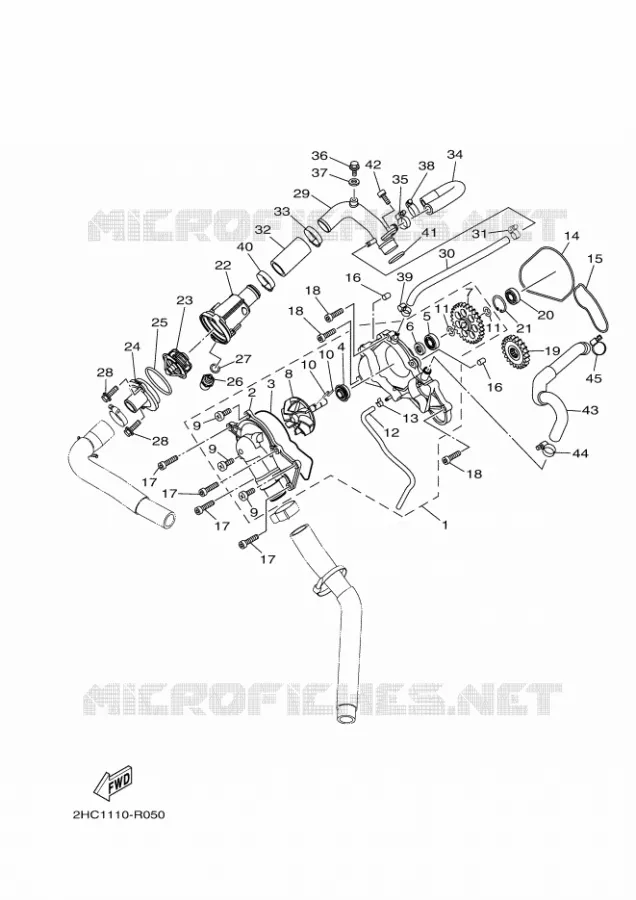 POMPE A EAU / DURITES Yamaha SIDE BY SIDE 1000 2021 YXZ  YX10ZXPSM / YXZ1000ETS