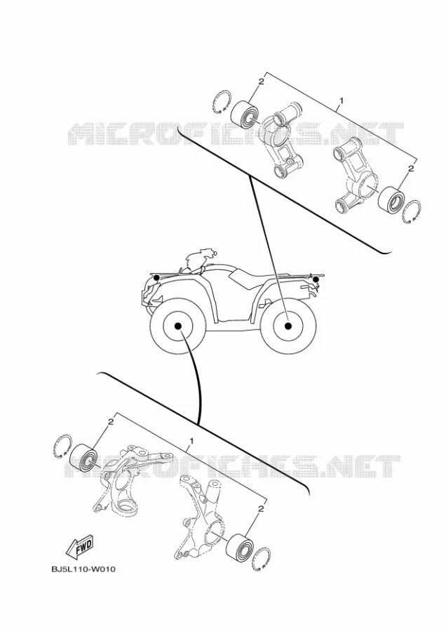 KIT PIECES D'ENTRETIEN Yamaha QUAD 450 2021 KODIAK  YF45KPM / YFM450FWBD