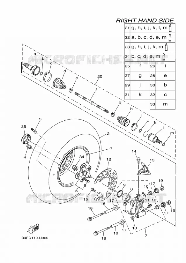 ROUE ARRIERE 2 Yamaha QUAD 700 2021 GRIZZLY  YF70GPAM / YFM700FWAD
