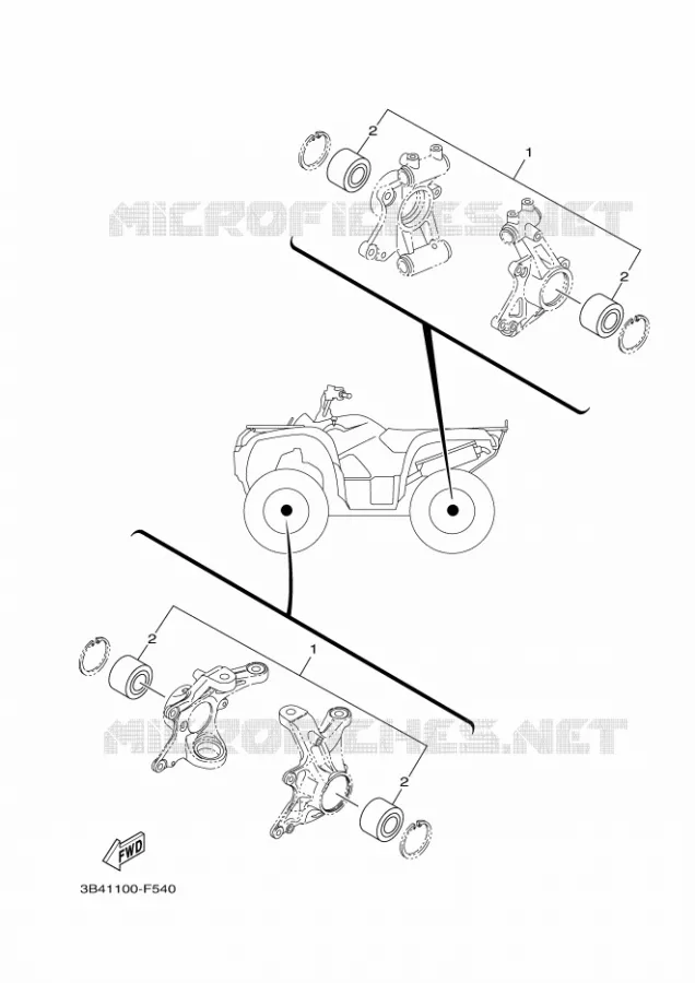 KIT PIECES D'ENTRETIEN Yamaha QUAD 700 2021 GRIZZLY  YF70GPAM / YFM700FWAD