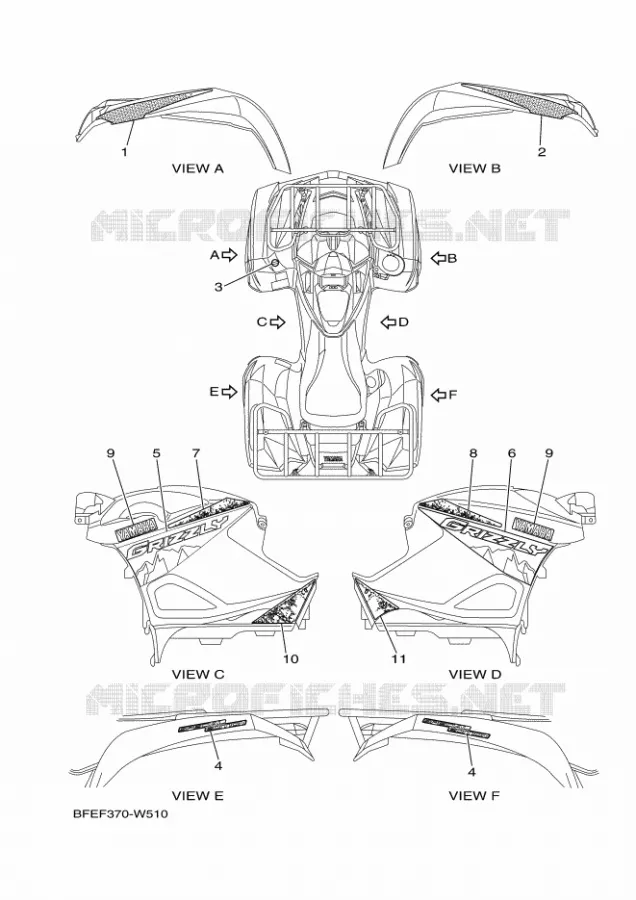 EMBLEME Yamaha QUAD 700 2021 GRIZZLY  YF70GPSM / YFM700FWAD