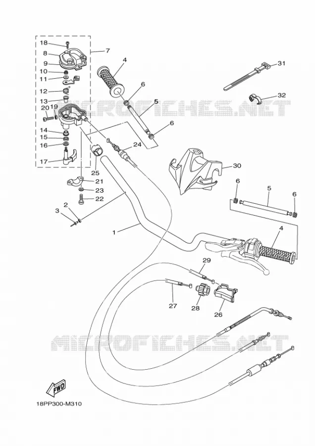GUIDON ET CABLES Yamaha QUAD 450 2021 YFZ  YF45ZM