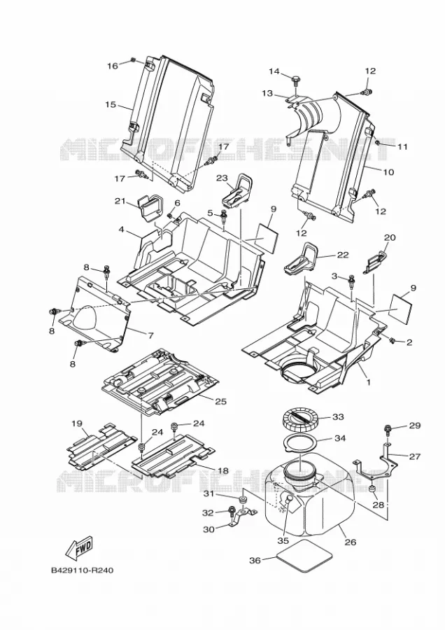 COUVERCLE LATERAL 2 Yamaha SIDE BY SIDE 700 2020 VIKING  YX70MPSL / YXM700ES