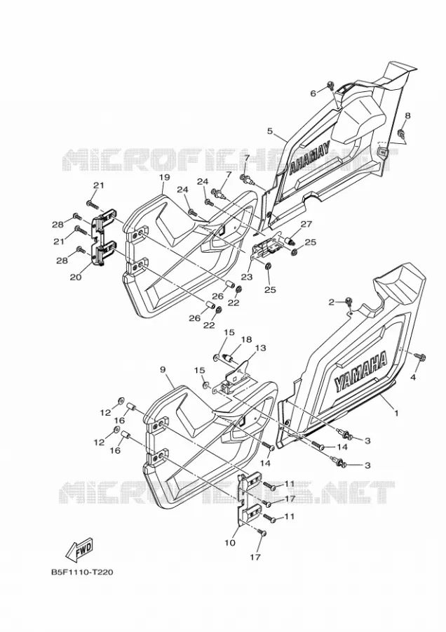 COUVERCLE LATERAL Yamaha SIDE BY SIDE 700 2020 VIKING  YX70MPSL / YXM700ES