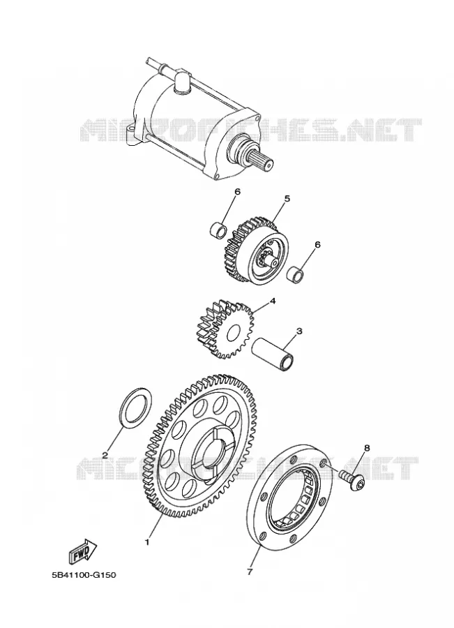 EMBRAYAGE DE DEMARREUR Yamaha SIDE BY SIDE 700 2020 VIKING  YX70MPSL / YXM700ES