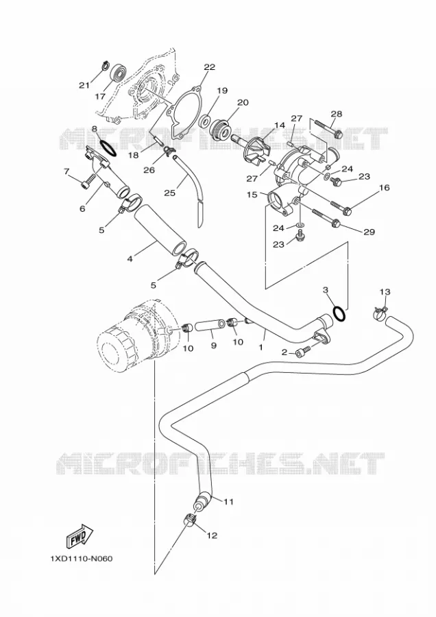 POMPE A EAU / DURITES Yamaha SIDE BY SIDE 700 2020 VIKING  YX70MPSL / YXM700ES