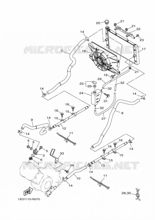 RADIATEUR / DURITES Yamaha SIDE BY SIDE 700 2020 VIKING  YX70MPSL / YXM700ES