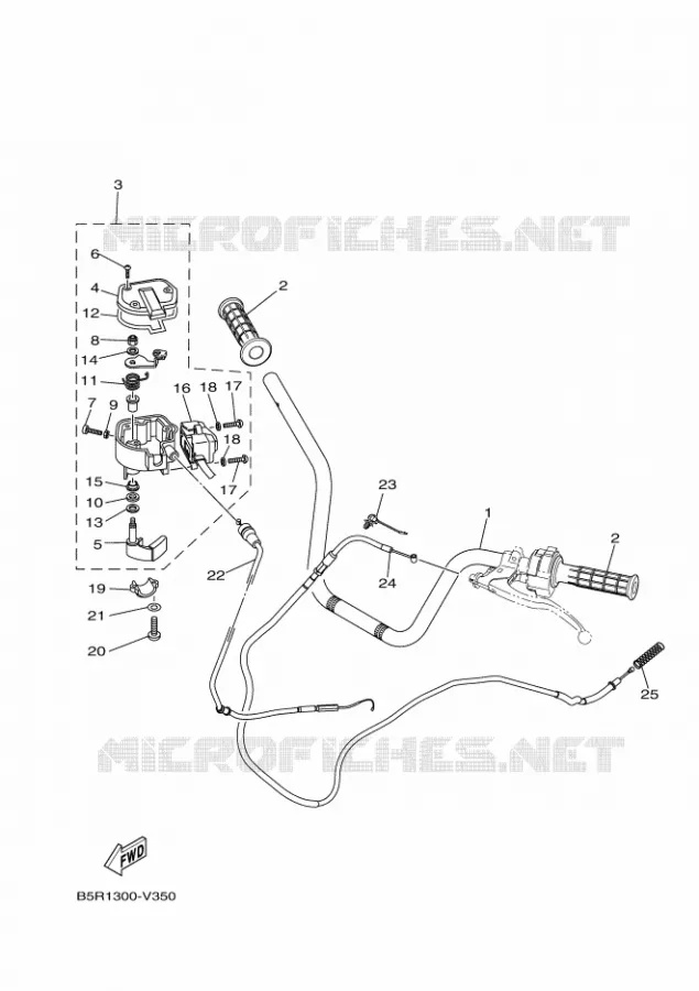 GUIDON ET CABLES Yamaha QUAD 700 2020 KODIAK  YF70KL / YFM700FWB