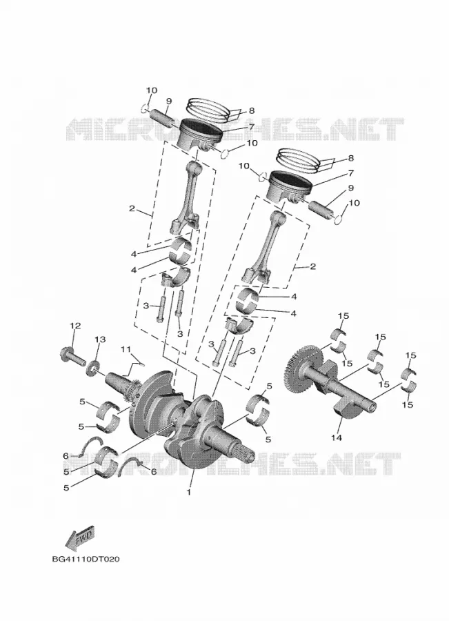 VILEBREQUIN / PISTON Yamaha SIDE BY SIDE 850 2020 WOLVERINE  YX85EPSL / YXE850ENS