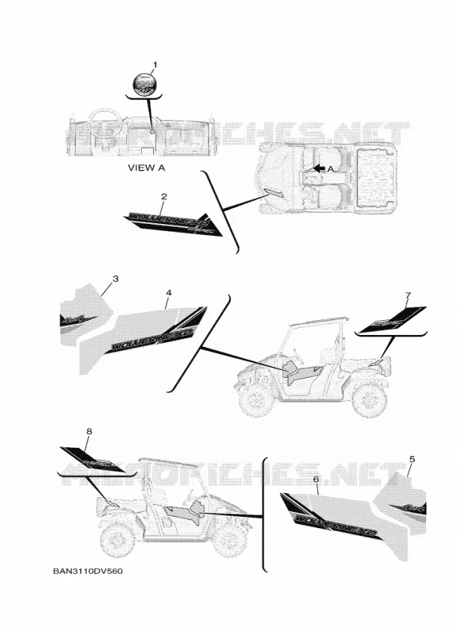 EMBLEME Yamaha SIDE BY SIDE 850 2020 WOLVERINE  YX85EPAL / YXE850EN