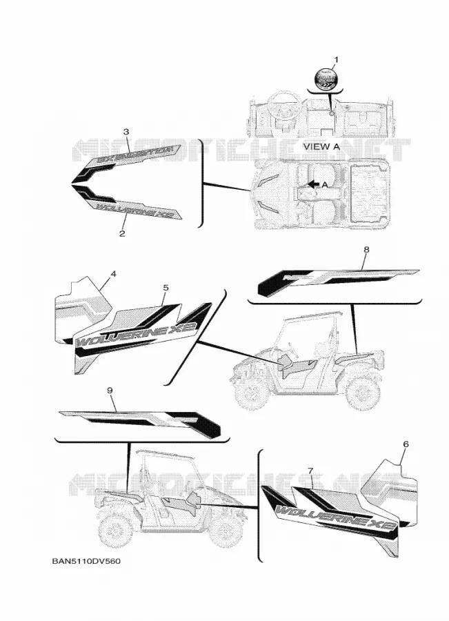 EMBLEME Yamaha SIDE BY SIDE 850 2020 WOLVERINE  YX85EPAL / YXE850EN