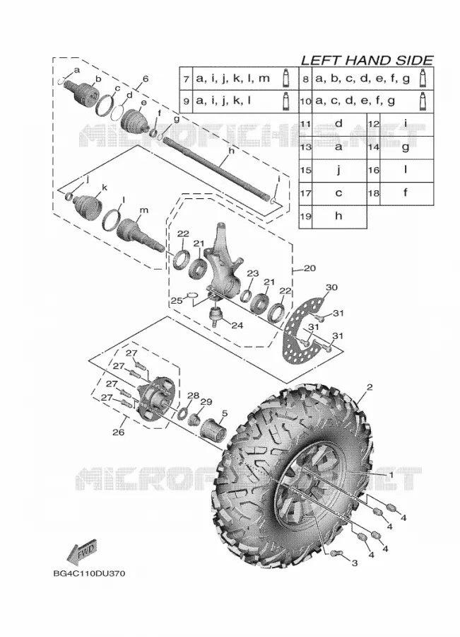 ROUE AVANT Yamaha SIDE BY SIDE 850 2020 WOLVERINE  YX85EPAL / YXE850EN
