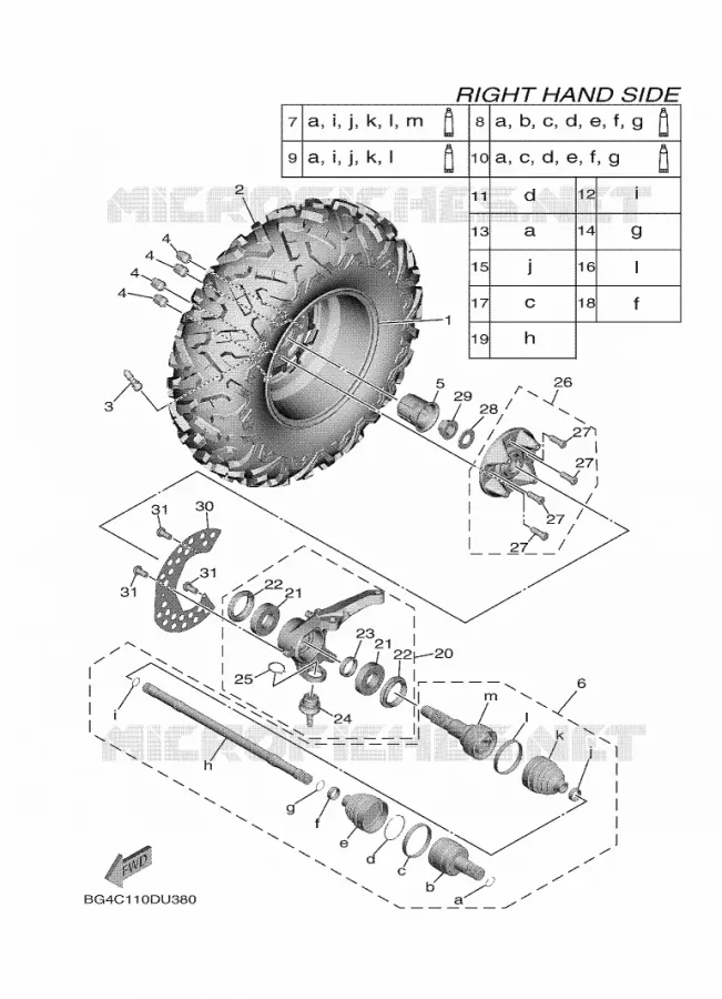 ROUE AVANT 2 Yamaha SIDE BY SIDE 850 2020 WOLVERINE  YX85EPAL / YXE850EN
