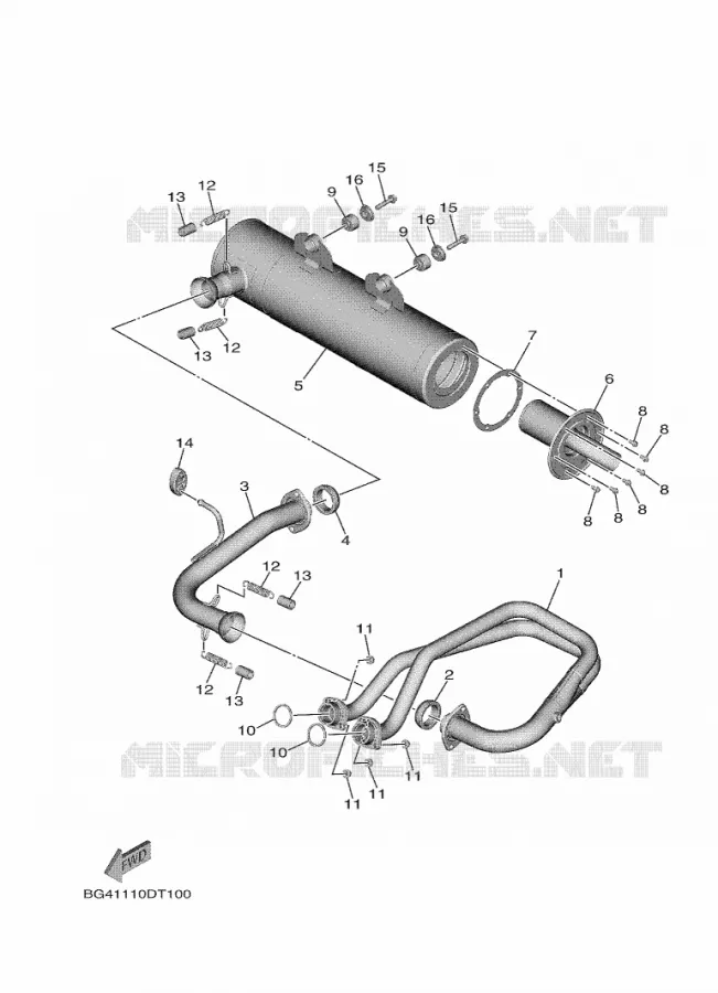 ECHAPPEMENT Yamaha SIDE BY SIDE 850 2020 WOLVERINE  YX85EPL / YXE850EBN