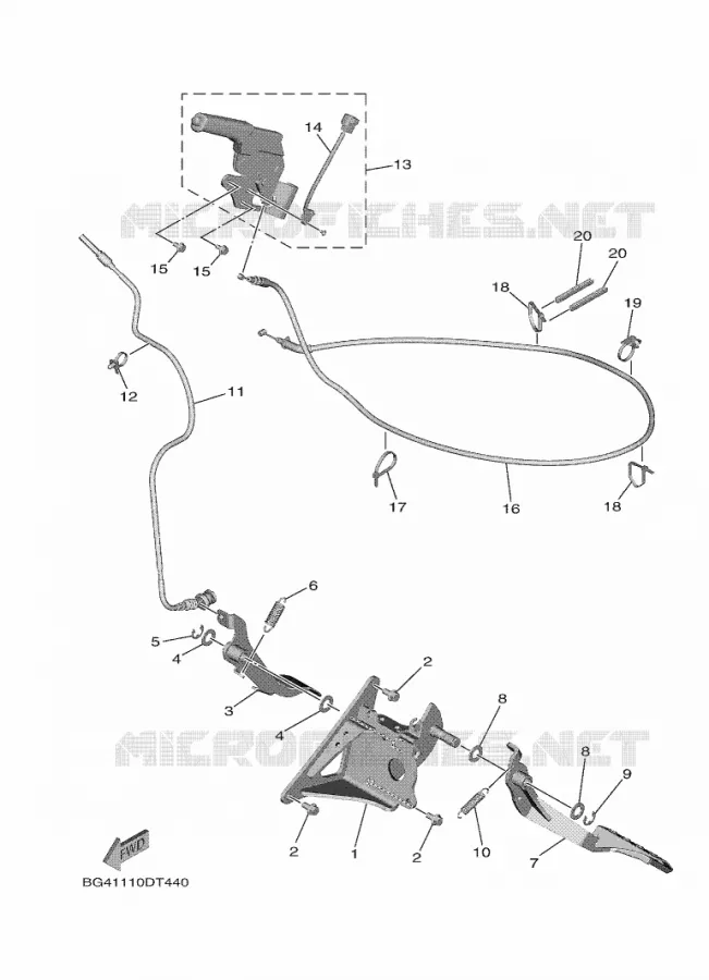 PEDALE / CABLE Yamaha SIDE BY SIDE 850 2020 WOLVERINE  YX85EPL / YXE850EBN