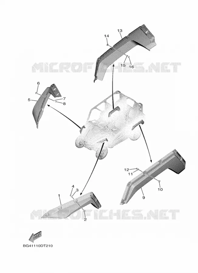 GARDE BOUE Yamaha SIDE BY SIDE 850 2020 WOLVERINE  YX85FPSL / YXF850ES