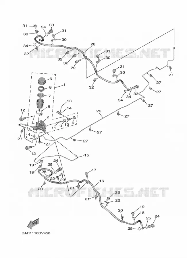 MAITRE CYLINDRE Yamaha SIDE BY SIDE 850 2020 WOLVERINE  YX85FPAL / YXF850E