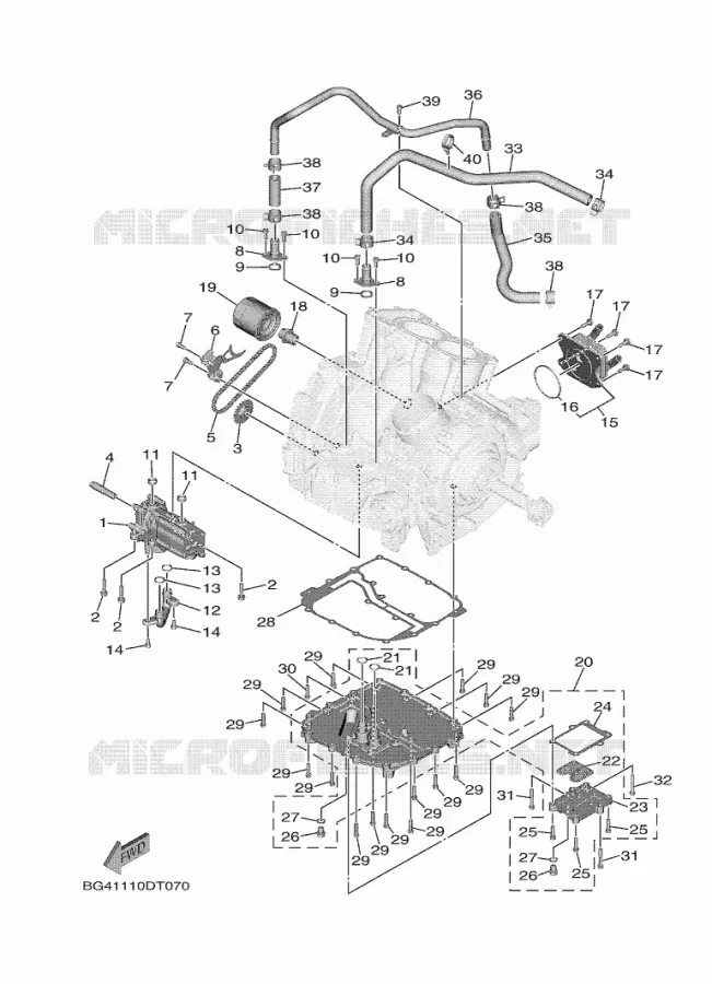 POMPE A HUILE Yamaha SIDE BY SIDE 850 2020 WOLVERINE  YX85FPAL / YXF850E