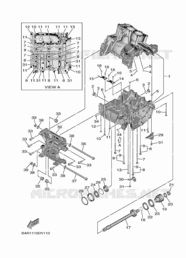 CARTER MOTEUR Yamaha SIDE BY SIDE 850 2020 WOLVERINE  YX85FPCL / YXF850E