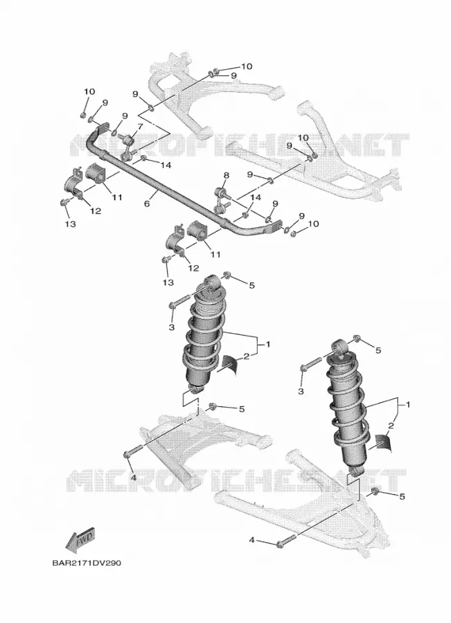 AMORTISSEUR ARRIERE Yamaha SIDE BY SIDE 850 2020 WOLVERINE  YX85FPCL / YXF850E