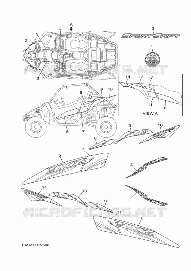 EMBLEME Yamaha SIDE BY SIDE 1000 2020 YXZ  YX10ZXPSL / YXZ1000ETS