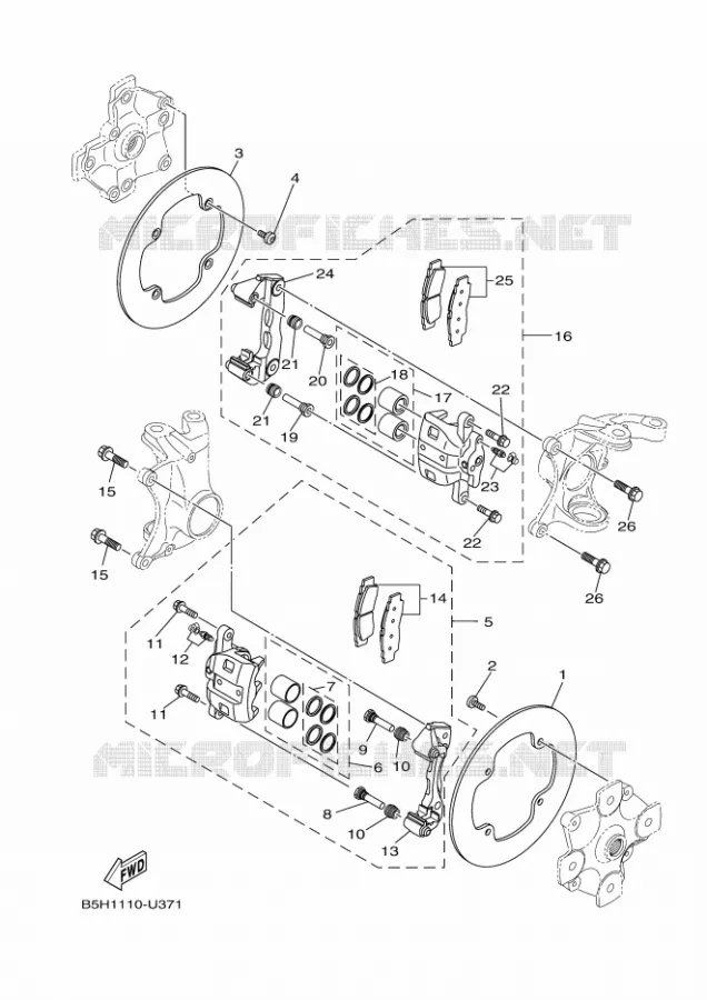 ETRIER DE FREIN AVANT Yamaha SIDE BY SIDE 1000 2020 YXZ  YX10ZXPSL / YXZ1000ETS
