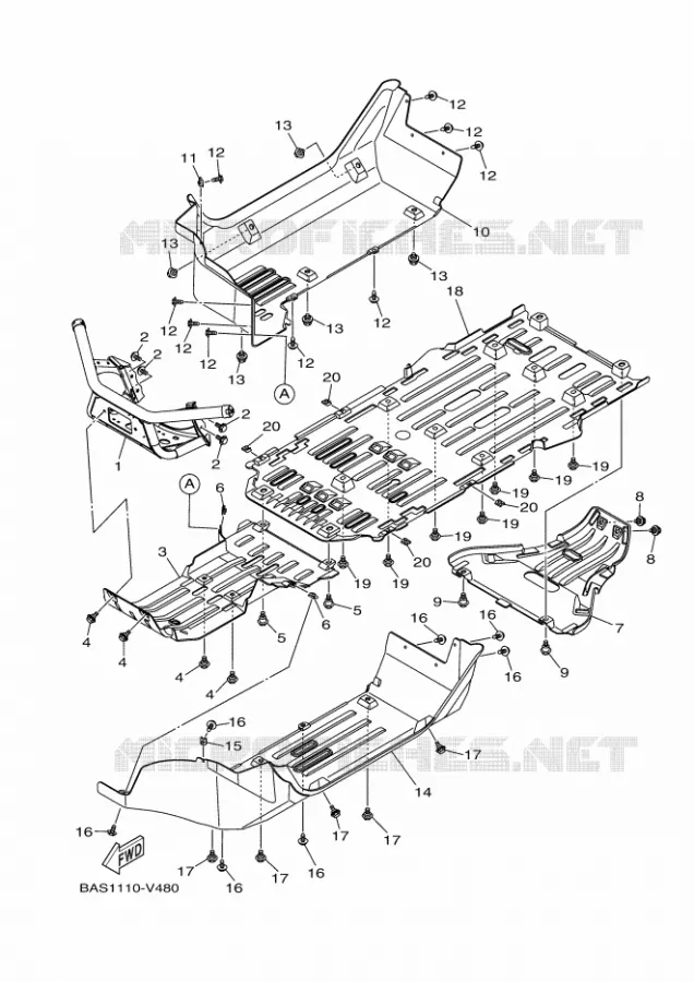 PARE CHOCS Yamaha SIDE BY SIDE 1000 2020 YXZ  YX10ZXPSL / YXZ1000ETS