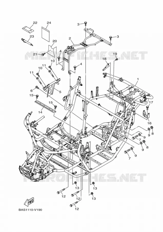 CADRE Yamaha SIDE BY SIDE 1000 2020 YXZ  YX10ZXPSL / YXZ1000ETS