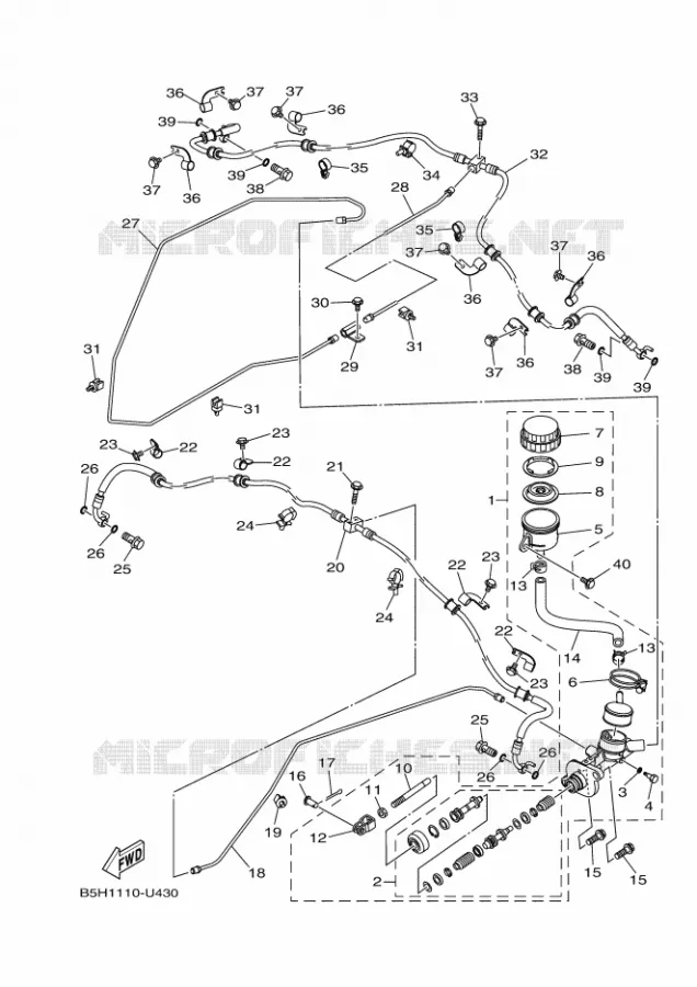MAITRE CYLINDRE Yamaha SIDE BY SIDE 1000 2020 YXZ  YX10ZXPSL / YXZ1000ETS